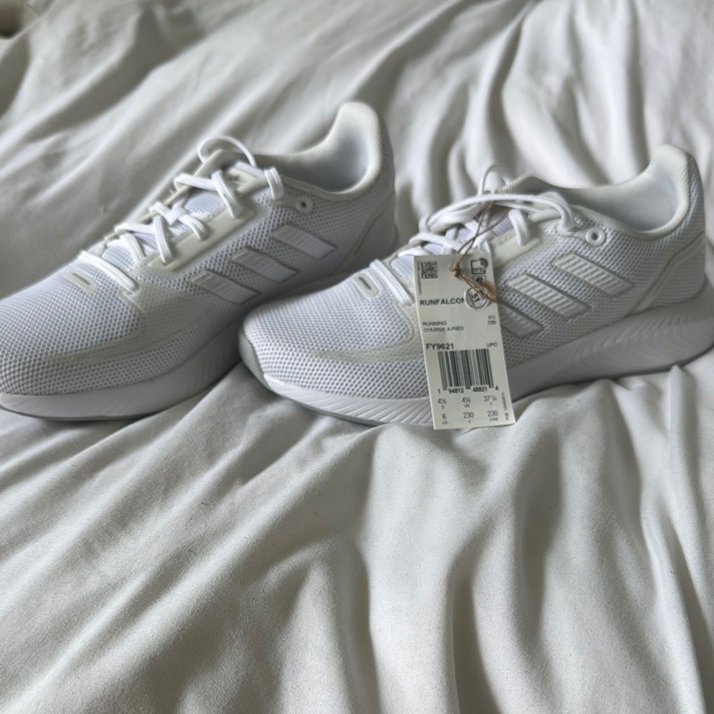 adidas White Runfalcon Mesh Sneakers